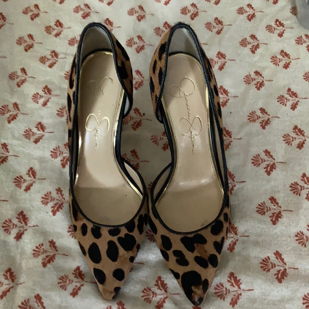 Calf hair heels size 6, 4 inch heel